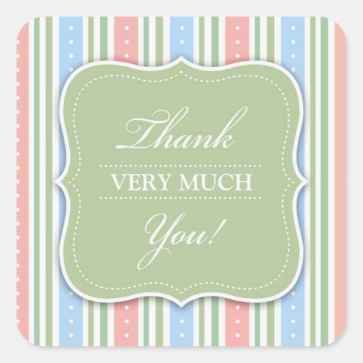 Thank You Baby Showerステッカー スクエアシール (正面)