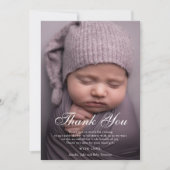 Thank You Baby Showerフォトパーソナライズされたカスタム サンキューカード (正面)