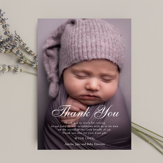 Thank You Baby Showerフォトパーソナライズされたカスタム サンキューカード