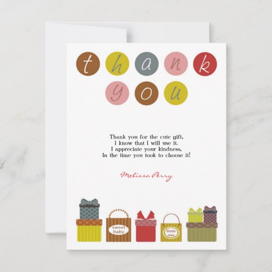 Thank You Baby Shower Card サンキューカード (正面)