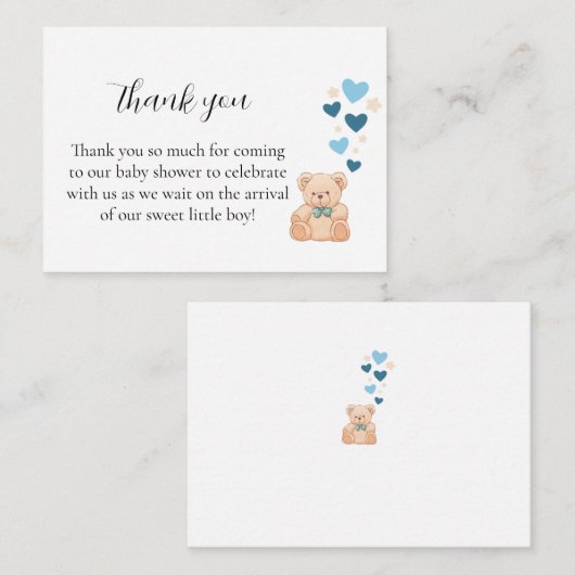 Thank You Baby Shower Card – Sweet Little Boy ノートカード (正面/裏面)