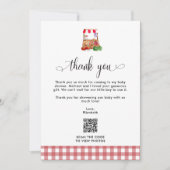Thank you Baby Shower Locally Grown Farm QR Code サンキューカード (正面)