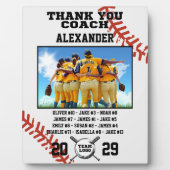 Thank You Baseball Coach, カスタムPhoto & names フォトプラーク (正面)