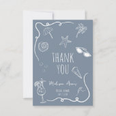 Thank You Beach Doodle Bridal Shower Card サンキューカード (正面)