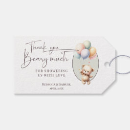 Thank You Beary Much, Bearly Wait Baby Shower ギフトタグ