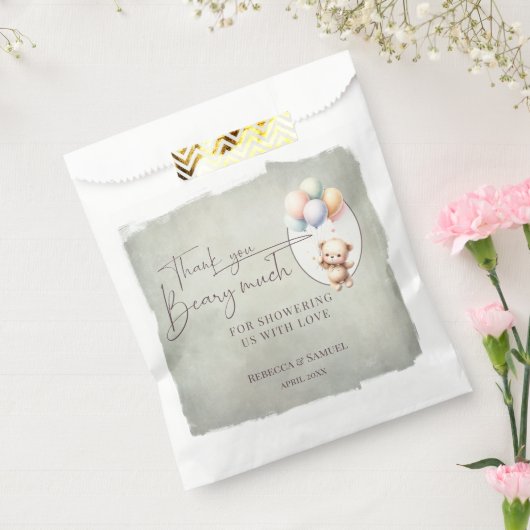 Thank You Beary Much, Bearly Wait Baby Shower フェイバーバッグ (封をした状態)