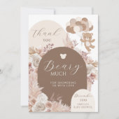 Thank You Beary Much Neutral Teddy Bear Boho サンキューカード (正面)