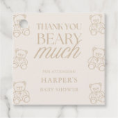 Thank You Beary Much Teddy Bear Baby Shower フェイバータグ (正面)