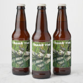 Thank You Beautiful Turtle Water Reflection Photo ビールラベル (ボトル)