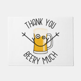 Thank You Beery Much - Silly Face ドアマット