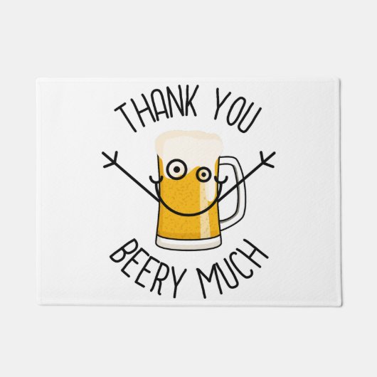 Thank You Beery Much - Silly Face ドアマット (正面)