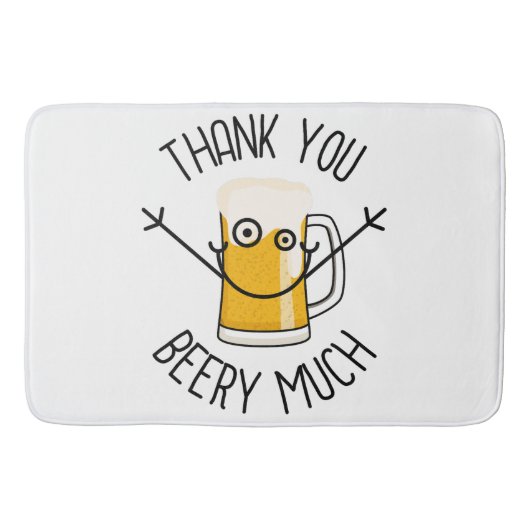 Thank You Beery Much - Silly Face バスマット (正面)
