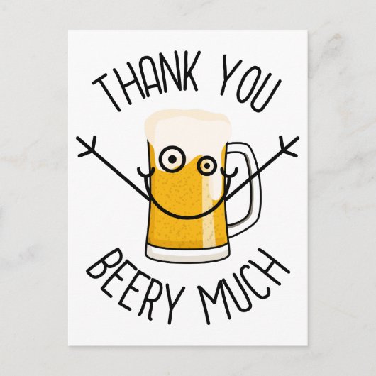 Thank You Beery Much - Silly Face ポストカード (正面)
