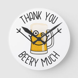 Thank You Beery Much - Silly Face ラウンド壁時計