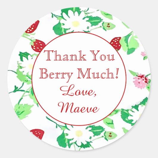Thank You Berry Muchステッカー ラウンドシール (正面)
