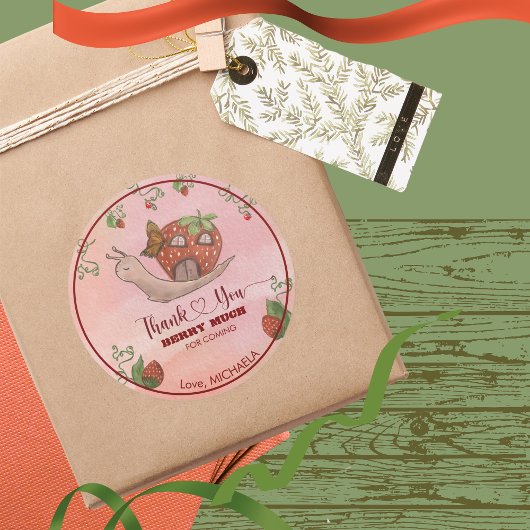 Thank You Berry Much 1st Birthday  ラウンドシール