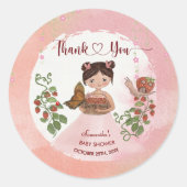 Thank You Berry Much Baby Shower Round Sticker ラウンドシール (正面)