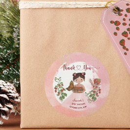 Thank You Berry Much Baby Shower Round Sticker ラウンドシール