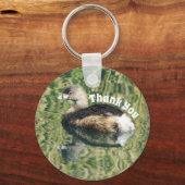Thank You Bird Water Reflection写真鑑賞 キーホルダー (正面)