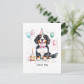 Thank You Birthday Bernese Mountain Dog ポストカード (スタンド正面)