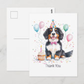 Thank You Birthday Bernese Mountain Dog ポストカード (正面/裏面)