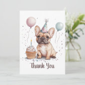 Thank You Birthday French Bulldog サンキューカード (スタンド正面)