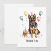 Thank You Birthday German Shepherd Dog サンキューカード (正面/裏面)