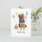 Thank You Birthday German Shepherd Dog サンキューカード (スタンド正面)