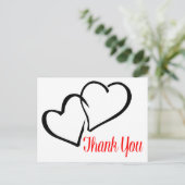 Thank You Blackと赤いハートPost Card ポストカード (スタンド正面)
