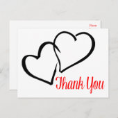 Thank You Blackと赤いハートPost Card ポストカード (正面/裏面)