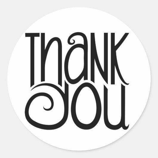Thank You Blackステッカー ラウンドシール (正面)