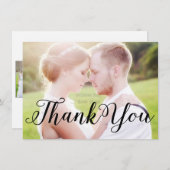 THANK YOU Blackタイポグラフィフォトカード前面と背面 サンキューカード (正面/裏面)