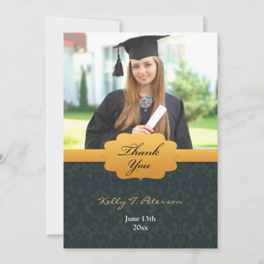 Thank You Black金ゴールドフォトカード サンキューカード (正面)