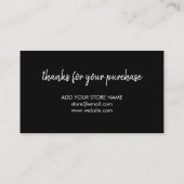 Thank You Black |ミニマルモダンリスト手書き 割引カード (裏面)