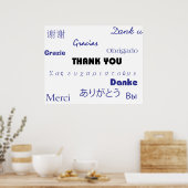 Thank You (black and blue001)プリント ポスター (キッチン)