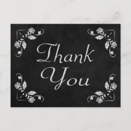Thank You Black Chalkboardフローラポストカード ポストカード