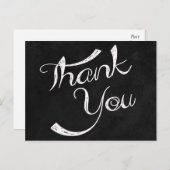 Thank You Black Chalkboard 空白の Greeting ポストカード (正面/裏面)