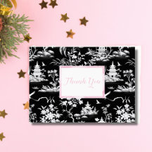 Thank You Black Chinoiserie折り畳みカード