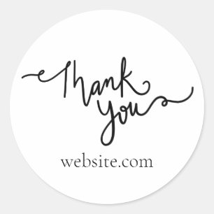 Thank You Black Cursive書道ショップ ラウンドシール