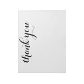 Thank You Black Scriptプリント11 x 8.5 ノートパッド (回転)