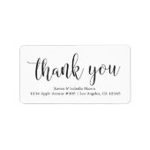 Thank You Black Script – 背景カスタム色 ラベル (正面)