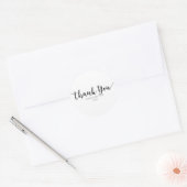 Thank You Black Script Type エレガント Faver ラウンドシール (封筒)
