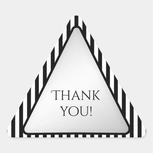 Thank You Black/White ストライプ Geometric Triangle 三角形シール (正面)