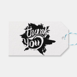 Thank You Black & White 絵を描 Splat Gift結婚's ギフトタグ