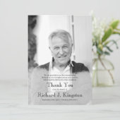 Thank You Black & White Photo カスタム葬式カード サンキューカード (スタンド正面)