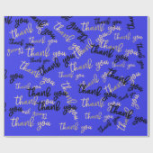 Thank You Blue王室の金ゴールドCaliggraphyスクリプトをお願い ラッピングペーパー (フラット)