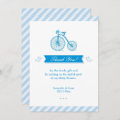 Thank You Blue Baby Shower Card 招待状 (正面/裏面)