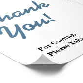 Thank You Blue Balloon Eucalyptus Baby Shower SIGN ポスター (角)