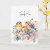 Thank You Bluebirds カード (黄色い花)