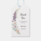 Thank You Boho Floral Baby Shower Wildflower ギフトタグ (正面)